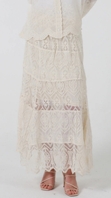 The Poet Lace Skirt-Natural