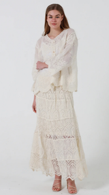The Poet Lace Skirt-Natural