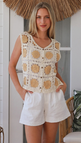 Tobi Crochet Top-Maize