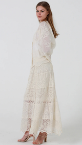 The Poet Lace Skirt-Natural