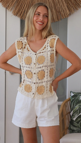 Tobi Crochet Top-Maize