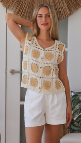 Tobi Crochet Top-Maize