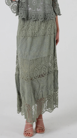 The Poet Lace Skirt - Olive
