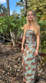 Amina Skirt-Choc/Aqua