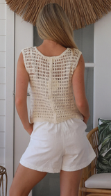 Tobi Crochet Top-Maize