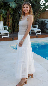 Lillia Embroidered Skirt- White