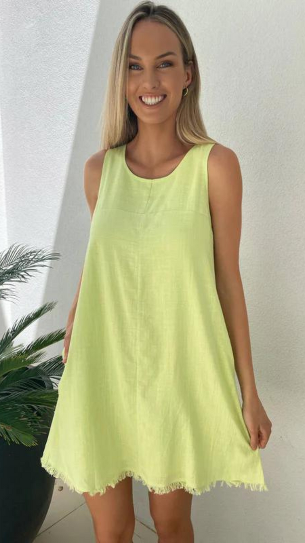 Freya Dress-Lime