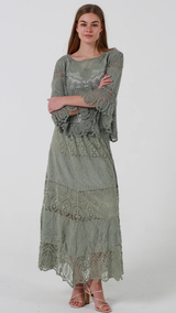 The Poet Lace Skirt - Olive