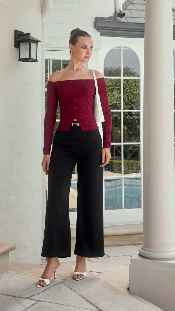 Verona Knit Top-Merlot