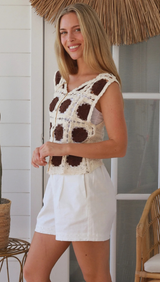 Tobi Crochet Top-Chocolate