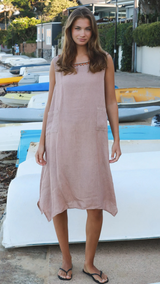 Zephyr Linen Dress-Mocha