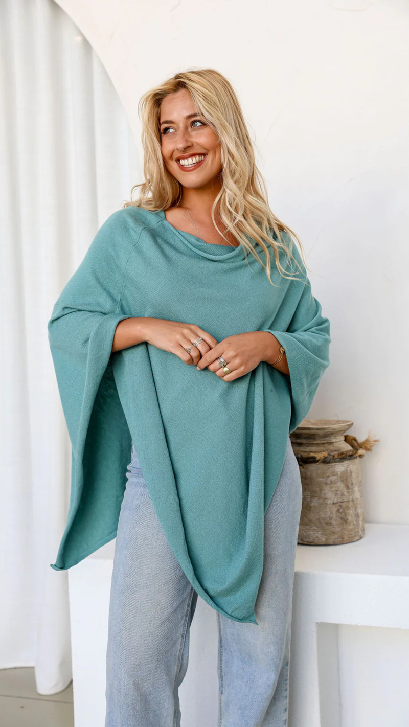 Paloma Poncho - Teal