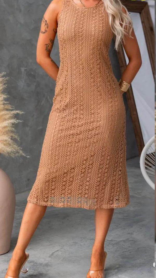 Lia Lace Midi - Camel