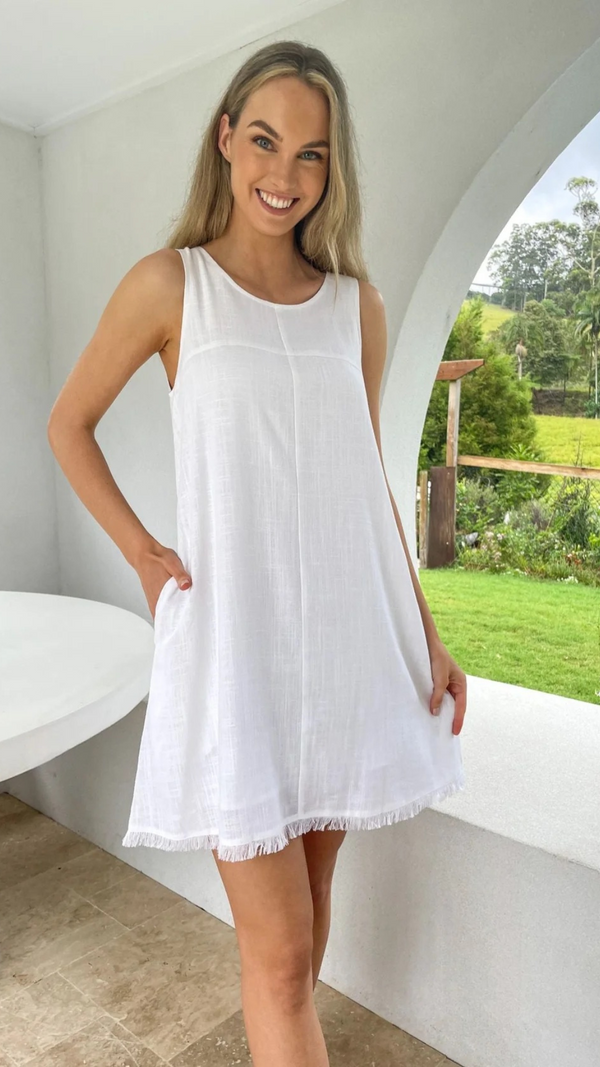 Freya Dress-White