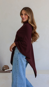 Paloma Poncho-Chocolate