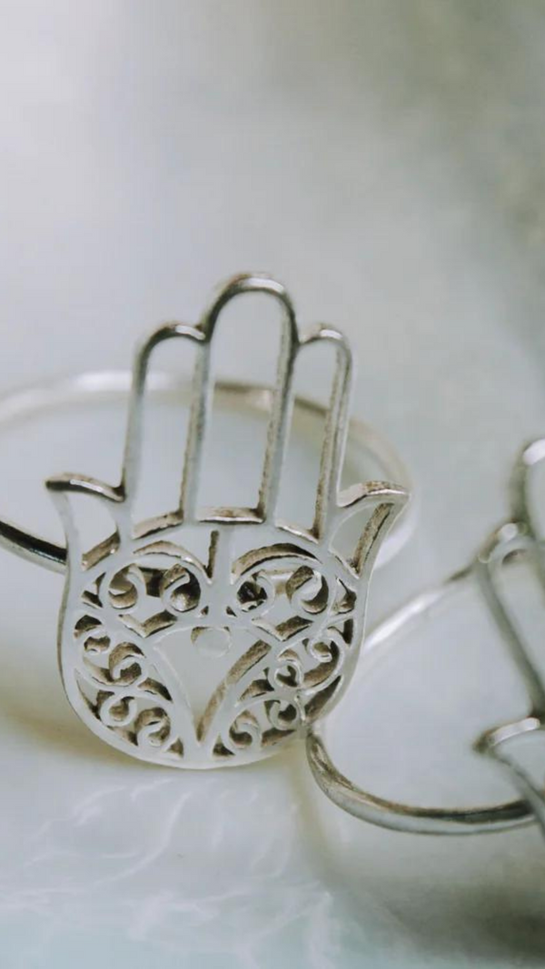 Hamsa Ring Large-Silver