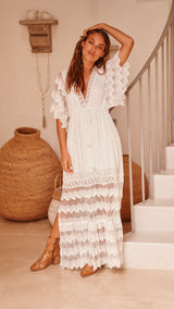 Bungalow Lace Maxi - White