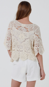Moss Crochet Top-Natural
