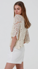 Moss Crochet Top-Natural