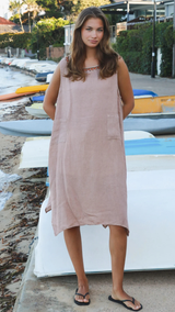 Zephyr Linen Dress-Mocha