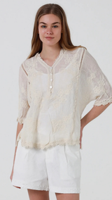 Neive Lace Shirt - Natural