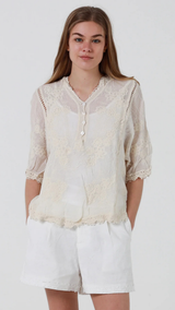 Neive Lace Shirt - Natural