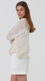 Neive Lace Shirt - Natural