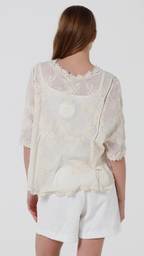 Neive Lace Shirt - Natural
