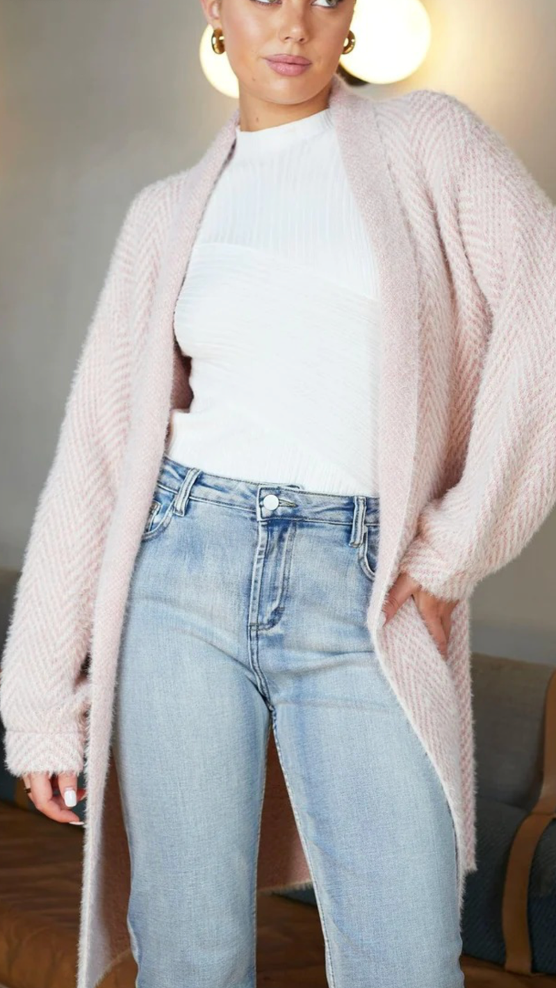 Chione Cardigan-Blush