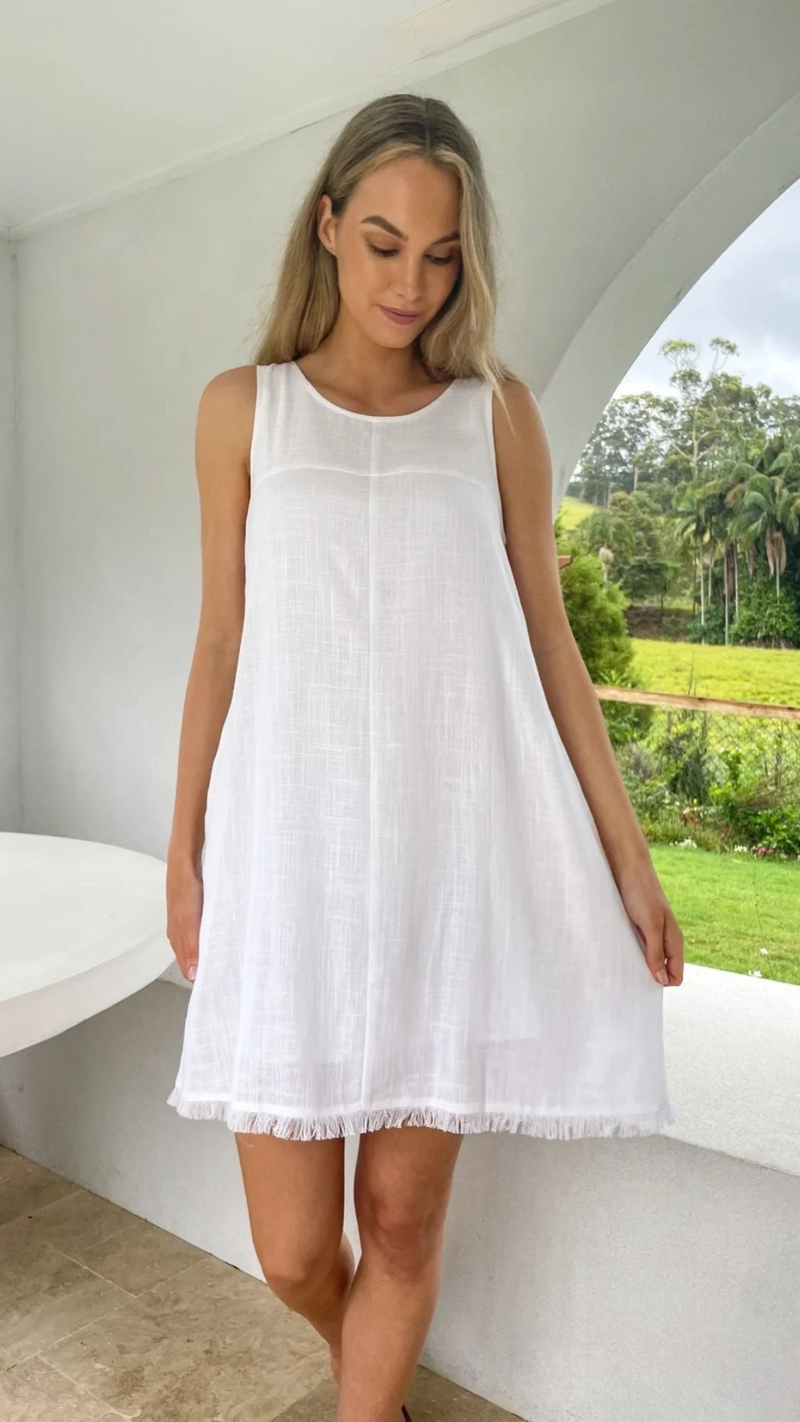 Freya Dress-White