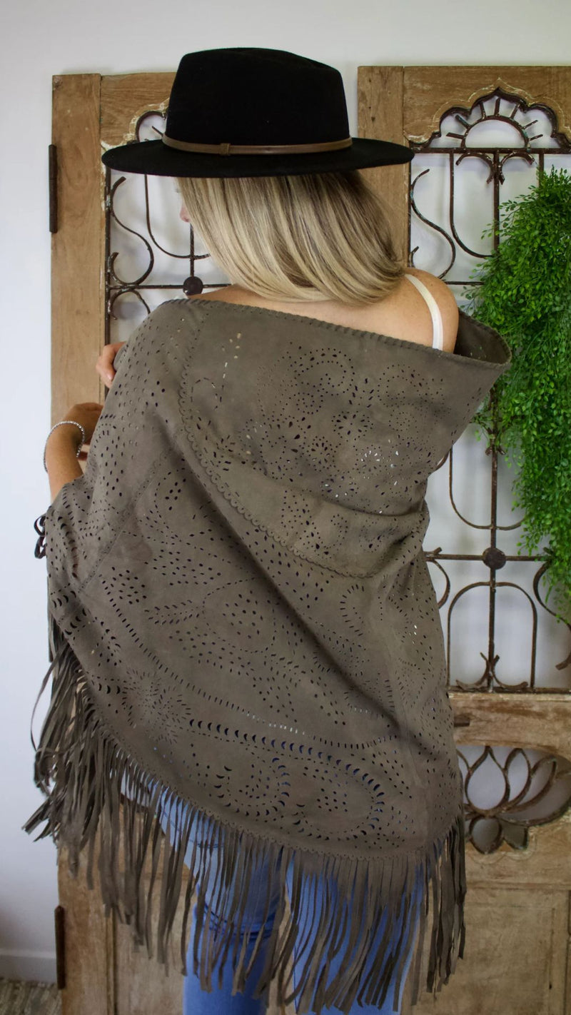 Suede Shawl - Mule Grey