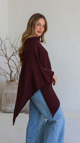 Paloma Poncho-Chocolate