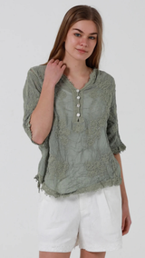 Neive Lace Shirt-Olive