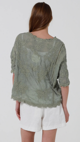 Neive Lace Shirt-Olive