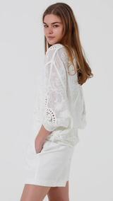 Myka Crochet Cardigan-White