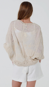 Cambri Crochet Cardigan-Natural