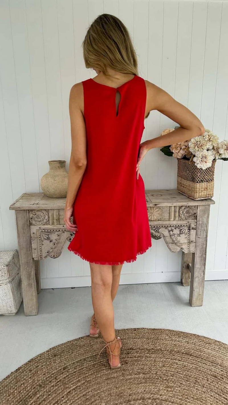 Freya Dress - Cherry