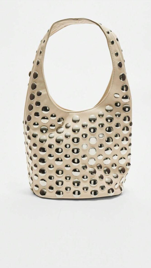 Trinity Studded Bag - Cream