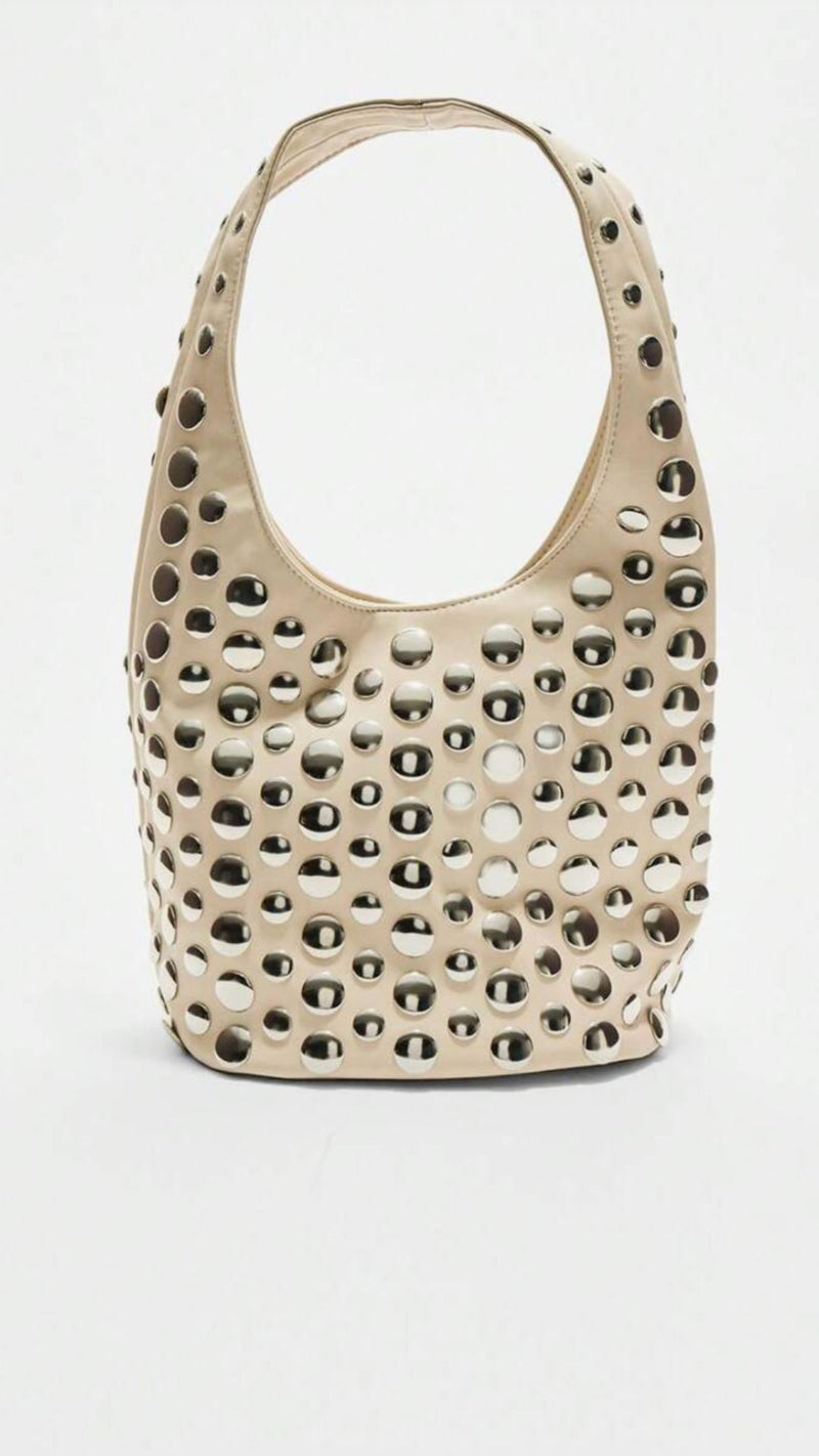 Trinity Studded Bag - Cream