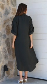 Alina Button Maxi - Black