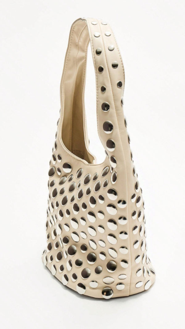Trinity Studded Bag - Cream