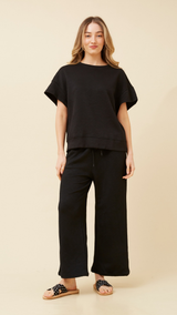 Brooke Lounge Tee-Black