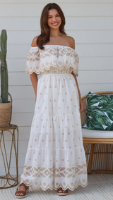 Sepia Embroidery-Velora Maxi