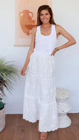 Aveline Maxi Skirt - White