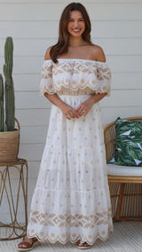 Sepia Embroidery-Velora Maxi
