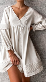 Romance Tunic Dress-Natural