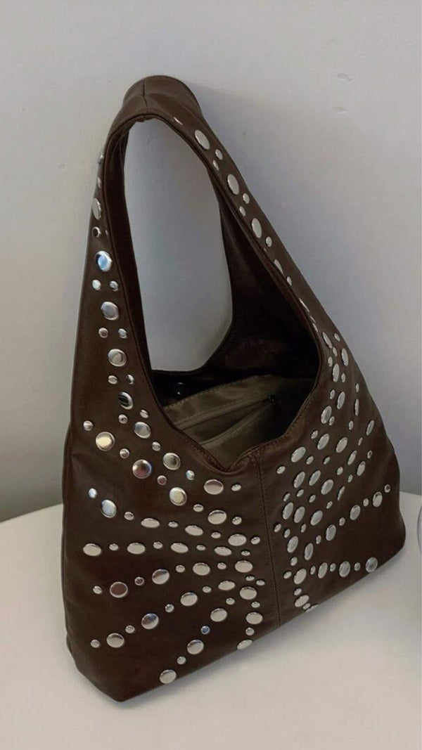 Starlette Studded Bag - Choc