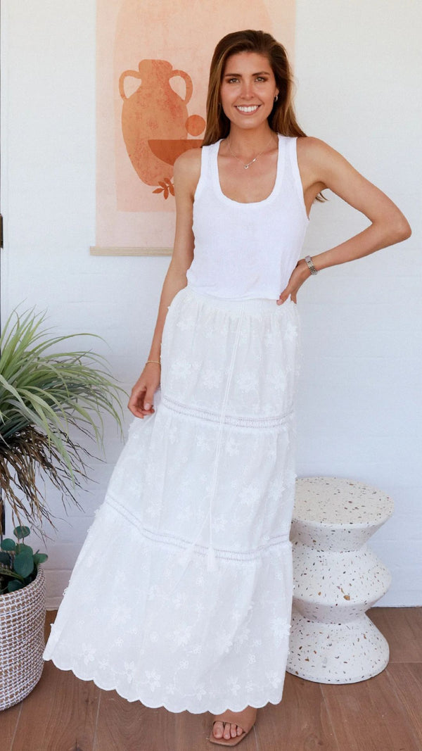 Aveline Maxi Skirt - White