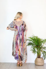 For JOJO Silk Long Kaftan