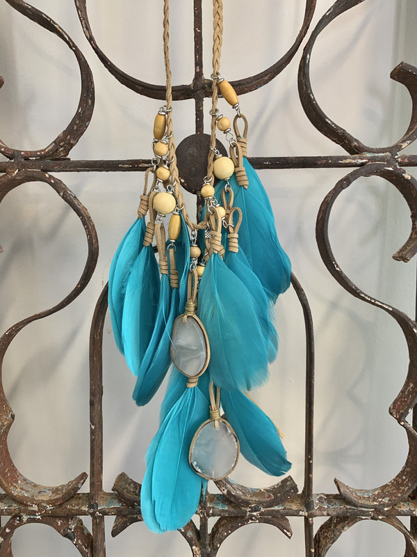 Feather Necklace - Turquoise